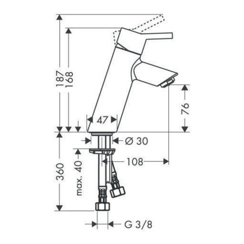 hansgrohe Einhebel-Waschtischmischer 80 TALIS ohne Ablaufgarnitur chrom