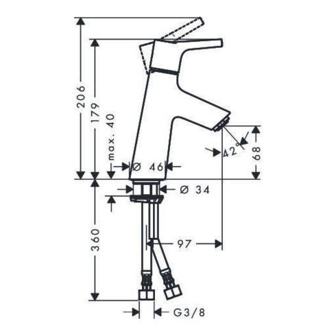 hansgrohe Einhebel-Waschtischmischer 80 TALIS S DN 15 ohne Ablaufgarnitur chrom