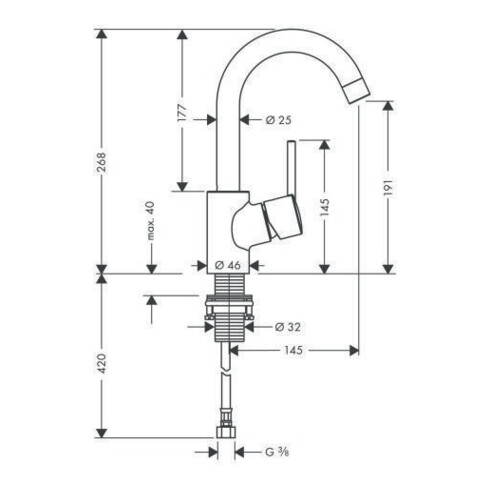 hansgrohe Einhebel-Waschtischmischer TALIS S mit Zugknopf-Ablaufgarnitur 1 1/4" chrom