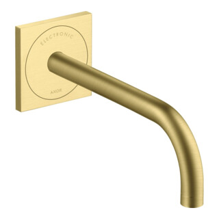 hansgrohe Elektronischer Waschtischmischer Axor Uno UP, Ausladung 225mm, brushed brass