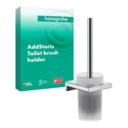 hansgrohe Ensemble brosse WC AddStoris fixation murale, métal, verre, chrome-3