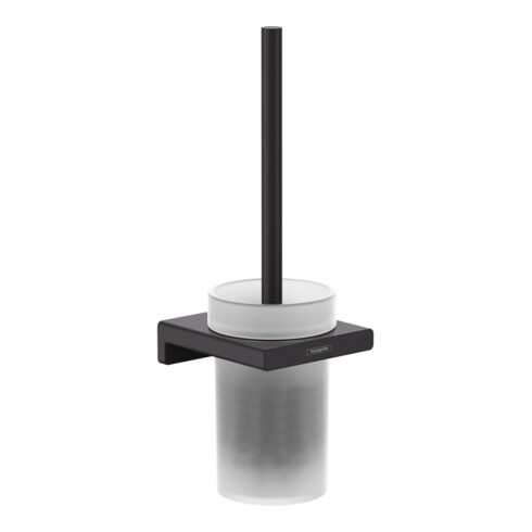 hansgrohe Ensemble brosse WC AddStoris fixation murale, métal, verre, noir mat