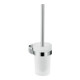 hansgrohe Ensemble brosse WC Logis Uni, chrome, montage mural, verre dépoli, laiton