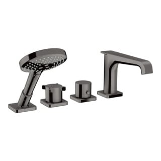 hansgrohe Ensemble complet Axor Citterio E 4-L-BW-Rand-Arm., avec thermostat, bleu poli vc