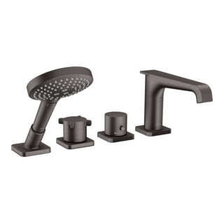 hansgrohe Ensemble complet Axor Citterio E 4-L-BW-Rand-Arm, avec thermostat, brossé bleu vc