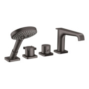 hansgrohe Ensemble complet Axor Citterio E 4-L-BW-Rand-Arm, avec thermostat, brossé bleu vc