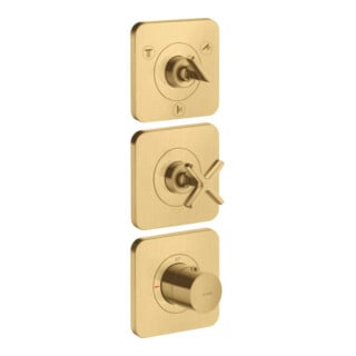 hansgrohe Ensemble complet Axor Citterio E Mitigeur thermostatique encastré 380/120, avec rosace, or brossé optique