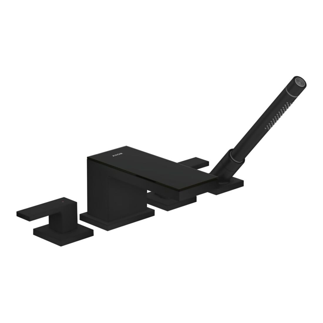 hansgrohe Ensemble complet Axor MyEdition 4-L-BW-Rand-Arm., avec plaque, noir mat/verre noir brillant