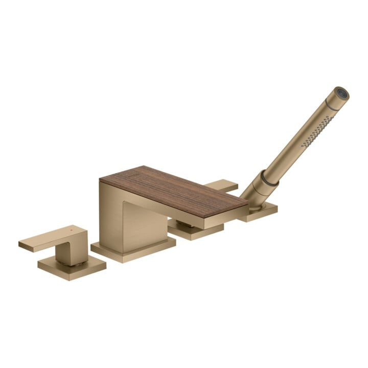 hansgrohe Ensemble complet Axor MyEdition robinet 4 trous bord, sans plaque, bronze brossé