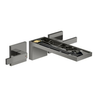 hansgrohe Ensemble complet Axor MyEdition Robinet lavabo 3 trous, chromé, sans plaque, bleu poli