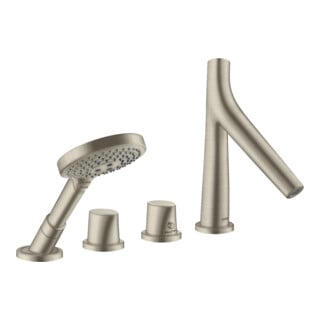 hansgrohe Ensemble complet Axor Starck Organic 4 sorties, mitigeur thermostatique, nickel brossé