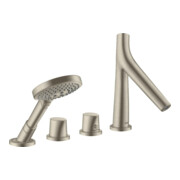 hansgrohe Ensemble complet Axor Starck Organic 4 sorties, mitigeur thermostatique, nickel brossé