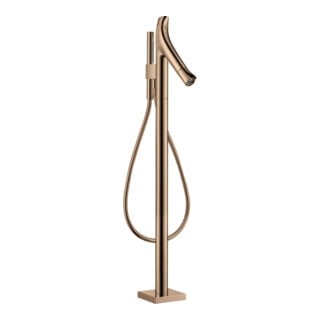 hansgrohe Ensemble complet Axor Starck Organic Mitigeur thermostatique baignoire, A 175 mm, sur pied, poli or rose