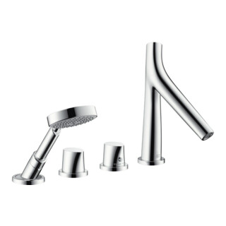 hansgrohe Ensemble complet Axor Starck Organic Robinet mural 4 sorties, avec thermostat, chrome