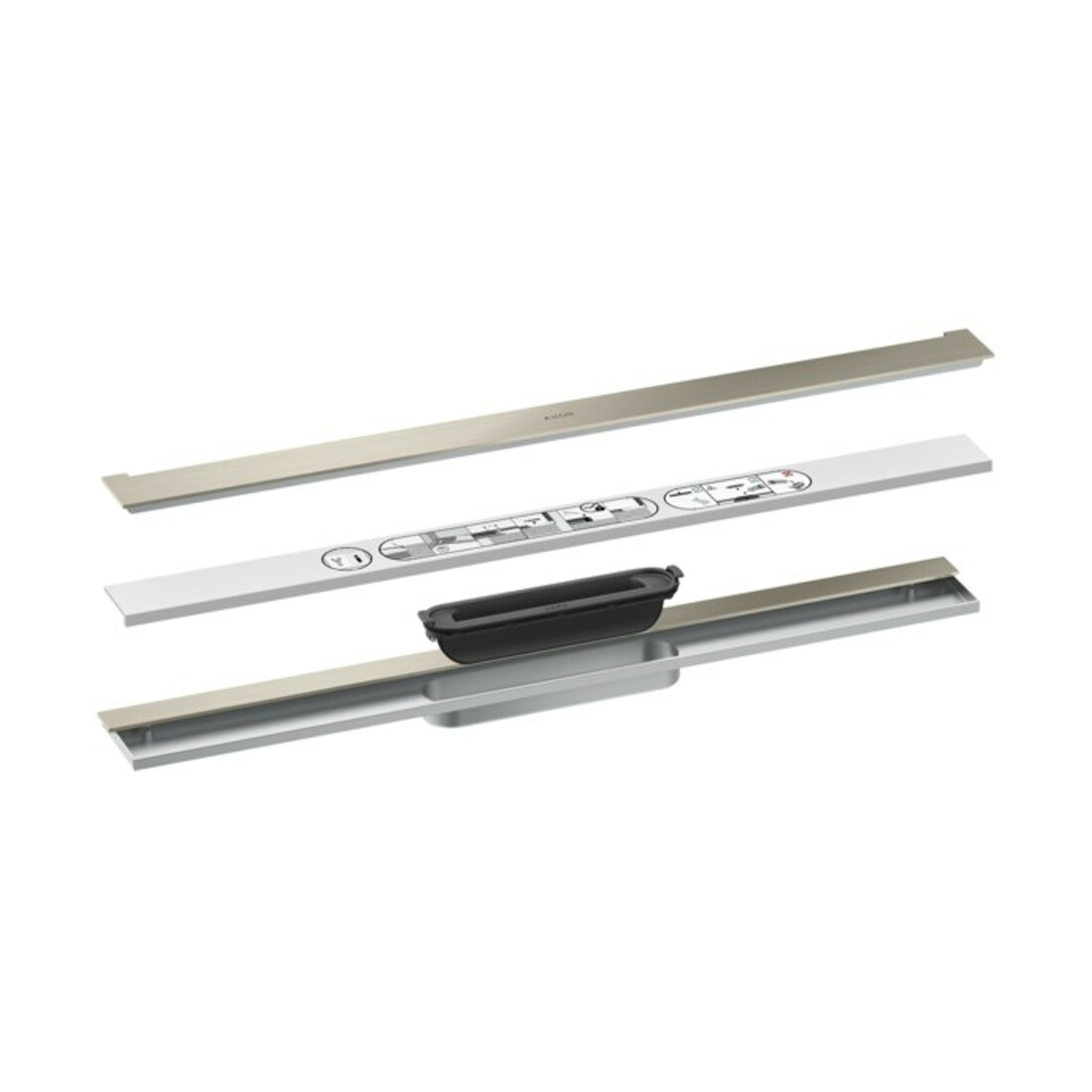 hansgrohe Ensemble complet Caniveau de douche AXOR Drain 700 mm pour fixation murale BN