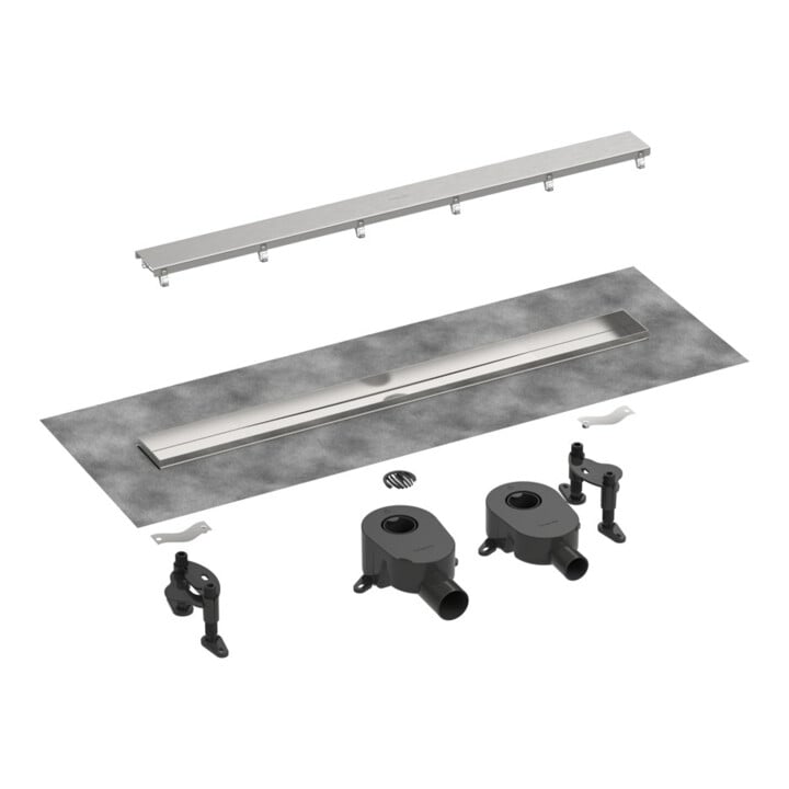 hansgrohe Ensemble complet DR RainDrain Go1200 évacuation arrière carrelable/installation plate BST