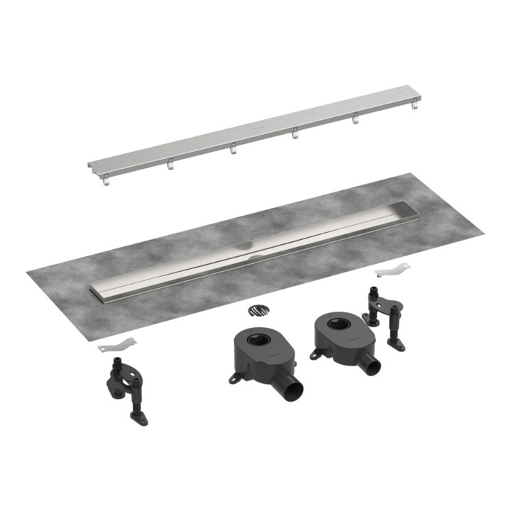 hansgrohe Ensemble complet DR RainDrain Go1200 installation murale arrière sol/plaque basse MSW
