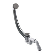 hansgrohe Ensemble complet Flexaplus S bonde/débordement, chrome brossé bleu