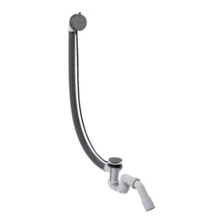 hansgrohe Ensemble complet Flexaplus S garniture vidage/débordement, chrome brossé bleu