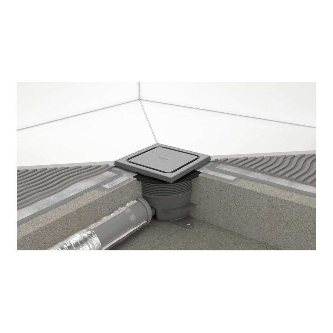hansgrohe Ensemble complet Point de drainage RainDrain Spot Plus 150x150 mm BST