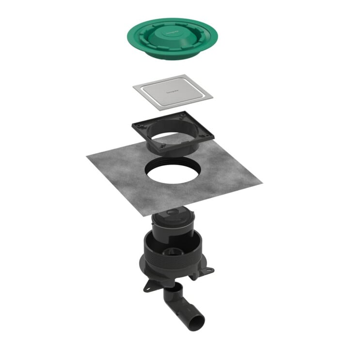 hansgrohe Ensemble complet Point de drainage RainDrain Spot Plus 150x150 mm BST
