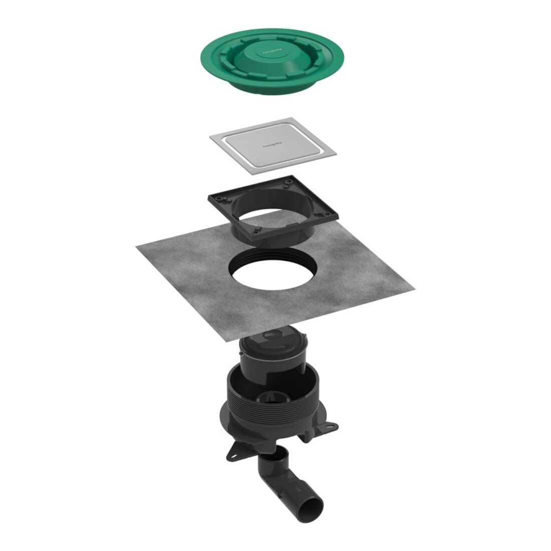 hansgrohe Ensemble complet Point de drainage RainDrain Spot Plus 150x150 mm BST