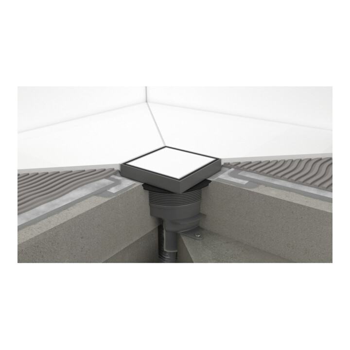 hansgrohe Ensemble complet Punkt.RainDrain Spot Plus 150x150 mm avec réglage hauteur cadre arrière fixation BST