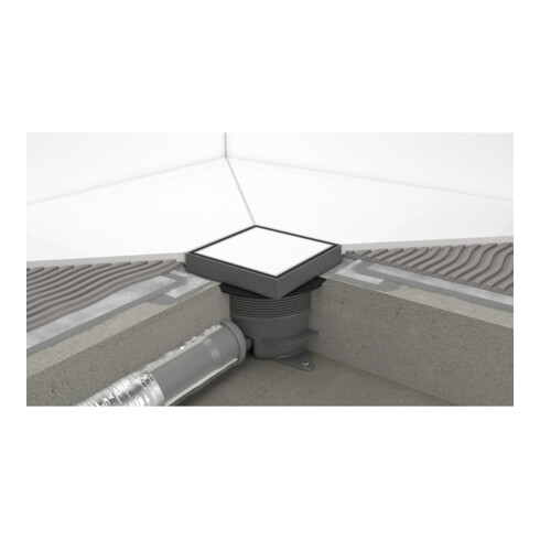 hansgrohe Ensemble complet Punkt.RainDrain Spot Plus 150x150 mm avec réglage hauteur cadre arrière fixation BST