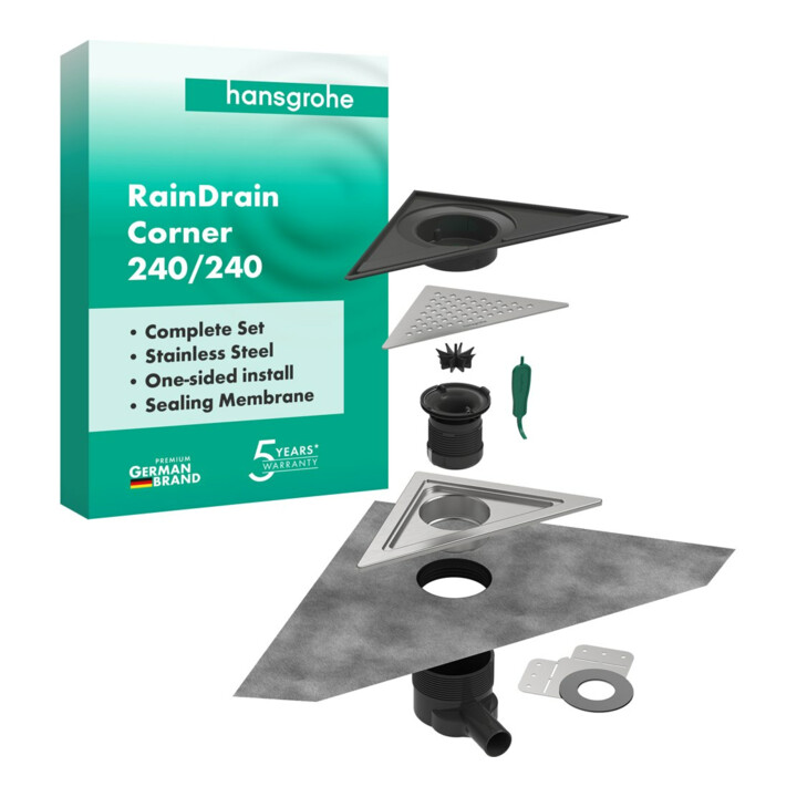 hansgrohe Ensemble complet Punkta.RainDrain Corn. 240x240mm BST