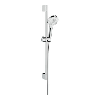 hansgrohe Ensemble de douche Crometta EcoSmart 9 l/min, blanc/chrome, barre de douche 669 mm