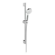 hansgrohe Ensemble de douche Crometta EcoSmart 9 l/min, blanc/chrome, barre de douche 669 mm-1