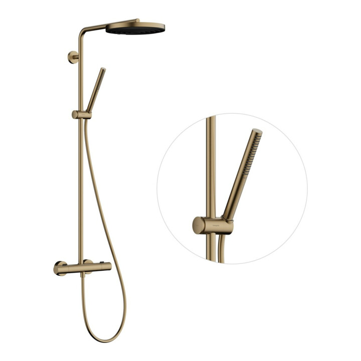 hansgrohe Ensemble de douche Pulsify S Puro m TH, 2 jets, 11,2 l/m, bronze