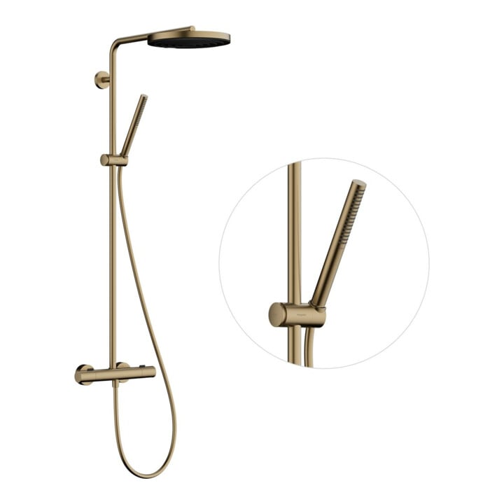 hansgrohe Ensemble de douche Pulsify S Puro m TH, 2 jets, 8 l/min, bronze brossé