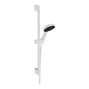 hansgrohe Ensemble de douche Pulsify Select 105 669mm Barre de douche, blanc mat, Relax, 3 jets