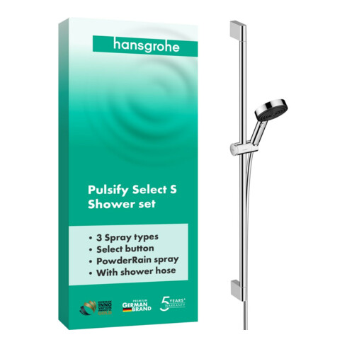 hansgrohe Ensemble de douche Pulsify Select 105 959mm Barre de douche, chr, Relaxation, 3 jets