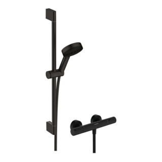 hansgrohe Ensemble de douche Pulsify Select S 669 mm BrSt + douchette, 3 jets, mat noir