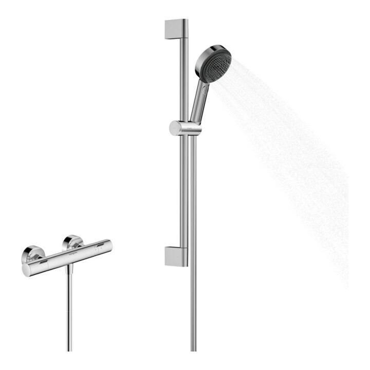hansgrohe Ensemble de douche Pulsify Select S 669mm Barre + Douchette, 3 jets, chrome
