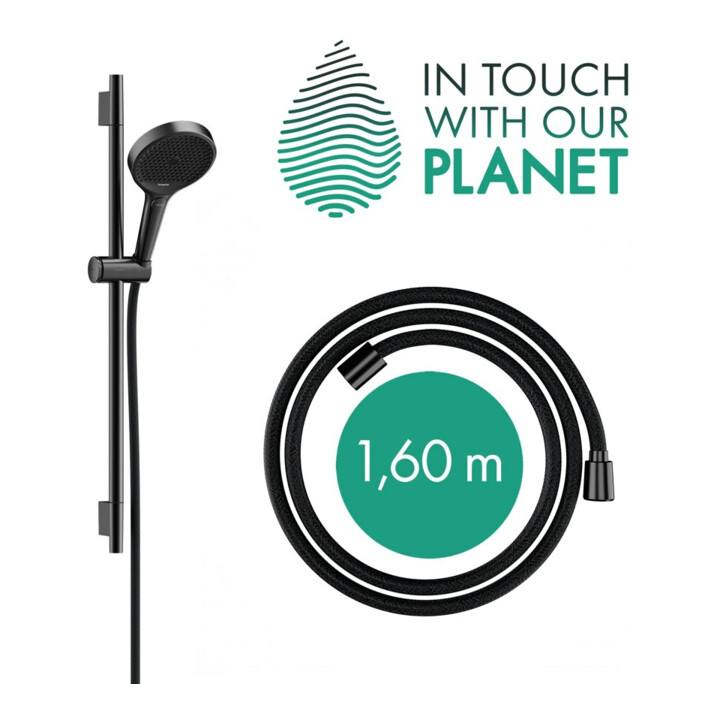 hansgrohe Ensemble de douche Rainfinity 669 mm, EcoSmart, chrome noir brossé
