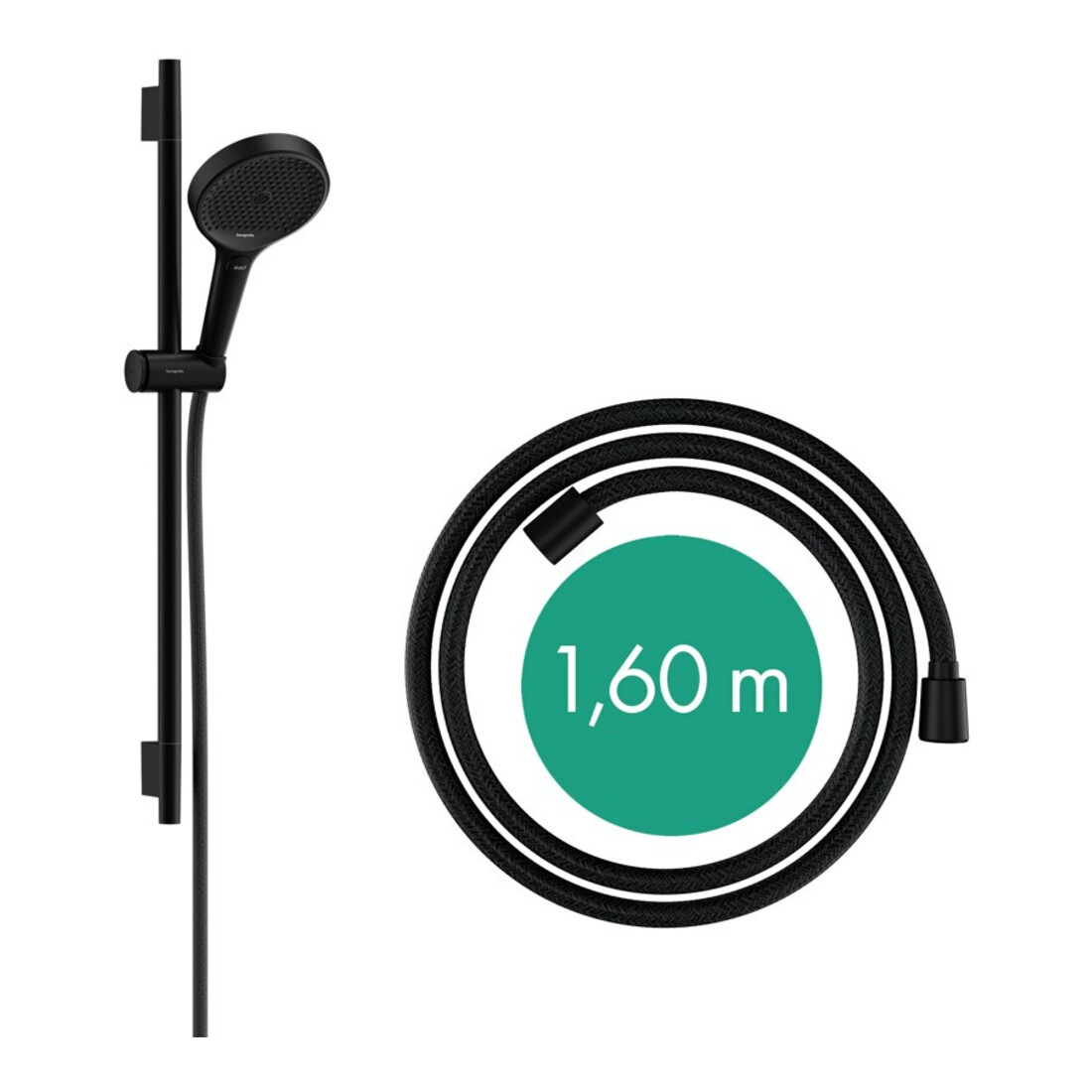 hansgrohe Ensemble de douche Rainfinity 669 mm, EcoSmart, noir mat