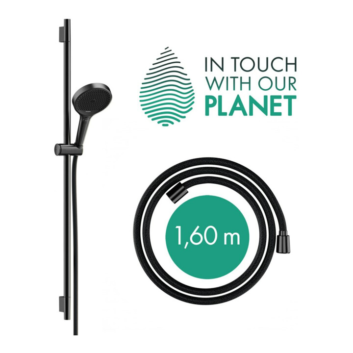 hansgrohe Ensemble de douche Rainfinity 959 mm, chrome brossé noir