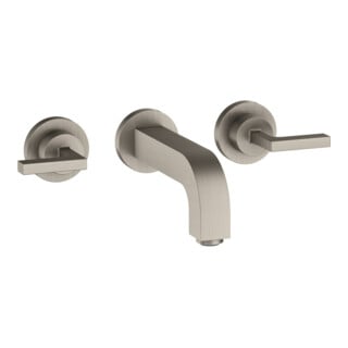 hansgrohe Ensemble de montage Axor Citterio mitigeur lavabo encastré 3 trous, levier, aspect acier inoxydable