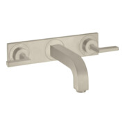 hansgrohe Ensemble de montage Axor Citterio robinet lavabo encastré 3 trous, levier, inox brossé