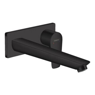 hansgrohe Ensemble de montage prêt à l’emploi Talis E mitigeur lavabo encastré, saillie 225 mm, noir mat