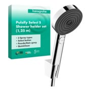 hansgrohe Ensemble porte-douche Pulsify Sel. S 105 1250 mm, chrome, Relaxation, 3 jets-2