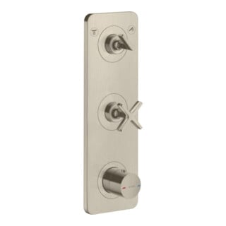 hansgrohe Ensemble prêt à poser Axor Citterio E Thermostat encastré H 380x120 mm, avec plaque, nickel brossé