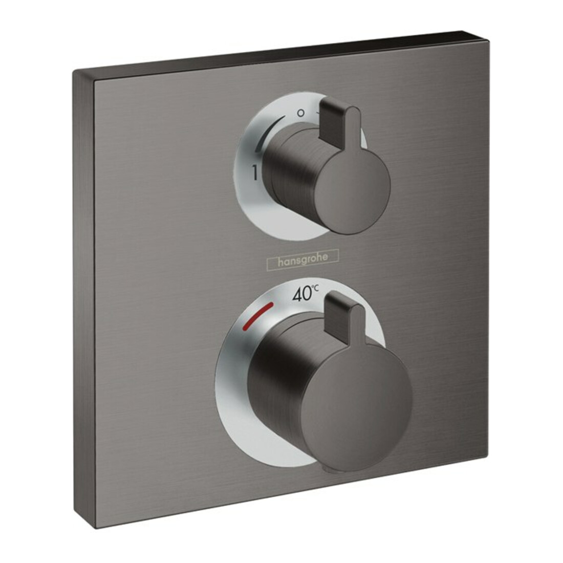 hansgrohe Ensemble prêt à poser Ecostat Square UP-THM, 2 sorties, chrome noir brossé