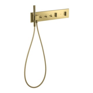 hansgrohe Ensemble prêt à poser ShowerComposition UP-THM, 3 consommations, or poli