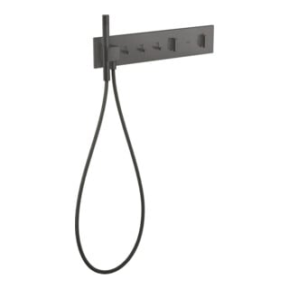 hansgrohe Ensemble prêt à poser ShowerComposition UP-THM, 3 sorties, chrome noir brossé