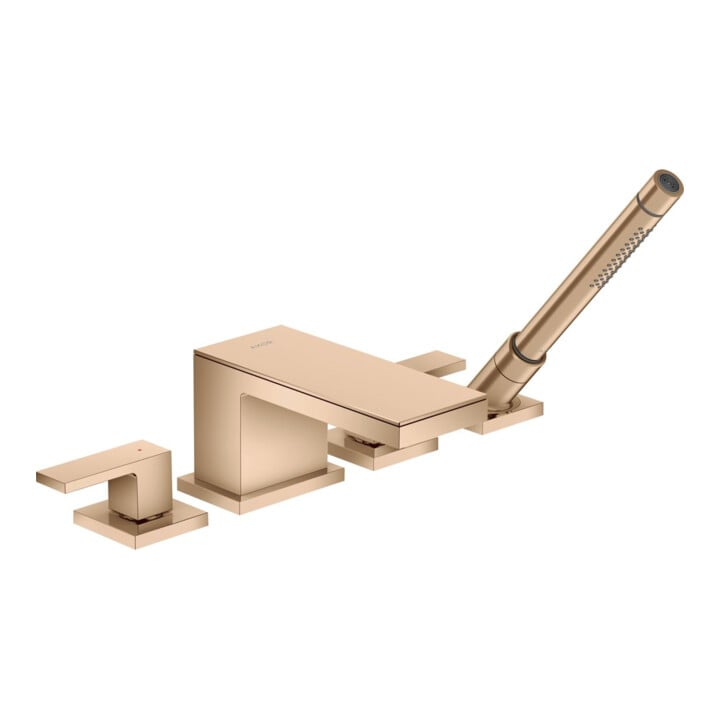 hansgrohe Ensemble prêt Axor MyEdition Mitigeur 4 trous bord, sans plaque, or rouge poli