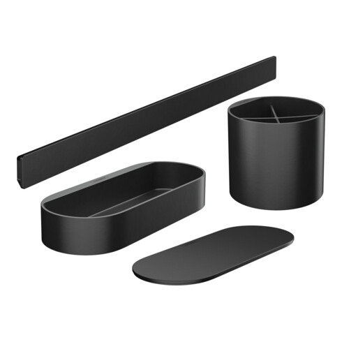 hansgrohe Ensemble salle de bain WallStoris en plastique, noir mat